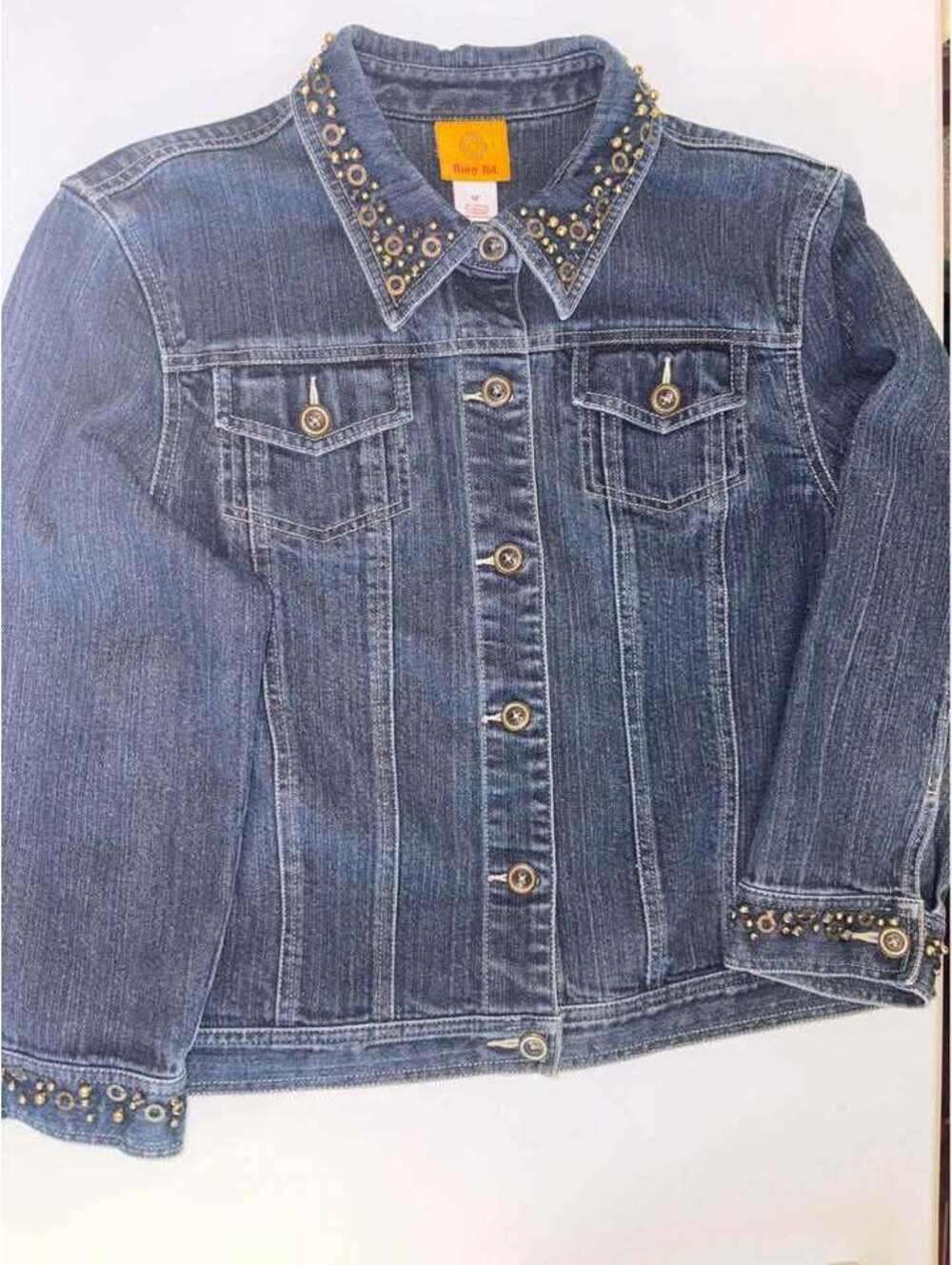 Ruby Rd. Studded Collar Denim Jacket Size 12